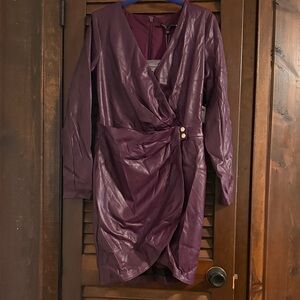 Guess Purple Faux Leather Dress